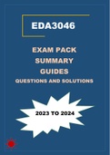 EDA3046 LATEST EXAM PACK 2023 TO 2024