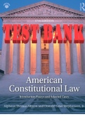 American Constitutional Law: Introductory Essays and Selected Cases 17th Edition by Alpheus Thomas Mason and Donald Grier Stephenson Jr. ISBN-13 978-1138227835. All Chapters. TEST BANK