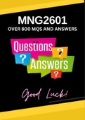 MNG2601 The Ultimate Study and Exam Pack - Over 800 MQS and Answers 2023 - Get that Distinction! 