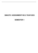 SMA3701 ASSIGNMENT NO.2 SEMESTER 1 YEAR 2023 SUGGESTED SOLUTIONS (DUE DATE:04 APRIL 2023)