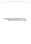  Foundations of Mental Health Care 7th Edition Morrison-Valfre Test Bank