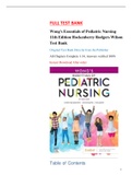Wong's Essentials of Pediatric Nursing 11th Edition Hockenberry Rodgers Wilson Test Bank (All Chapters Complete 1-34, All Answers Verified 100%)