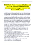 Z0-1054-21: Oracle Financials Cloud General  Ledger 2023 Implementation Essentials  Certification Exam Sample Questions and  Answers|100% correct