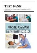 TEST BANK FOR NURSING ASSISTANT: A NURSING PROCESS APPROACH, 12TH EDITION BY BARBARA ACELLO