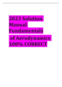 2023 Solution Manual Fundamentals  of Aerodynamics 100% CORRECT 