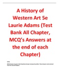 A History of Western Art 5th Edition By Laurie Adams (Test Bank All Chapters, 100% Original Verified, A+ Grade)