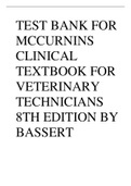 Test Bank for Mccurnins Clinical Textbook for Veterinary Technicians 8th Edition by Bassert