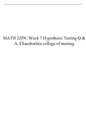 MATH 225N Week 7 Hypothesis Testing Questions and Answers, Chamberlain College of Nursing.