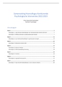 Samenvatting Hoorcolleges Kortdurende Psychologische Interventies (KPI) Jaar 3 Klinische Leerlijn Psychologie 2022-2023 