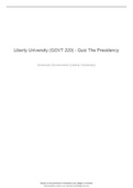 Liberty University (GOVT 220) - Quiz The Presidency