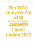 Bio WGU study for OA c190 QUESTION AND CORRECT ANSWER Latest update 2023