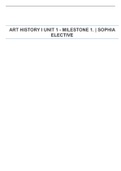 ART HISTORY I UNIT 1 - MILESTONE 1. | SOPHIA ELECTIVE