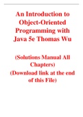 An Introduction to Object-Oriented Programming with Java 5e Thomas Wu (Solution Manual)