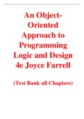 An Object-Oriented Approach to Programming Logic and Design 4e Joyce Farrell (Test Bank)