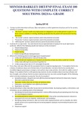 MSN5410-BARKLEY DRT/FNP FINAL EXAM 100  QUESTIONS WITH COMPLETE CORRECT  SOLUTIONS /2023/A+ GRADE