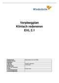 Uitwerking EVL 2.1 VPK21D20  Klinisch redeneren, zorgplan, complexe casus, Carpenito, beoordeeld met een GOED