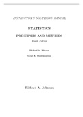 Solution Manual for Statistics Principles And Methods 8th Edition Richard A. Johnson