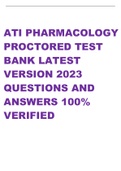 ATI PHARMACOLOGY PROCTORED TEST BANK LATEST VERSION 2023
