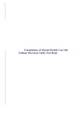 Foundations of Mental Health Care 6th Edition Morrison-Valfre Test Bank