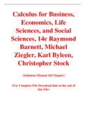 Calculus for Business, Economics, Life Sciences, and Social Sciences, 14e Raymond Barnett, Michael Ziegler, Karl Byleen, Christopher Stock (Solution Manual)