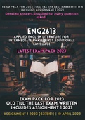 ENG2613 Latest Updated Exam Pack for 2023 and includes assignment 1 2023 (Answers) Old papers until the last written one October 2022