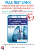 Test Bank For Clinical Manifestations & Assessment of Respiratory Disease 8th Edition By Terry Des Jardins; George G. Burton 9780323553698 Chapter 1-45 Complete Guide .