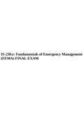 IS-230.e: Fundamentals of Emergency Management (FEMA) FINAL EXAM.