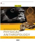 COMPLETE - Elaborated Test Bank for Introduction to Physical Anthropology 15Ed. by Robert Jurmain, Lynn Kilgore, Wenda Trevathan, Russell L. Ciochon & Eric Bartelink.ALL Chapters1-17(289 pages) included and updated  for 2023