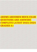 ARDMS ABDOMEN MOCK EXAM QUESTIONS AND ANSWERS COMPLETE LATEST 2023/2024 GRADED A+