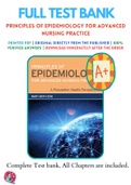 Test Bank For PRINCIPLES OF EPIDEMIOLOGY FOR ADVANCED NURSING PRACTICE 1ST By Mary Beth Zeni 9781284154948 Chapter 1-11 Complete Guide .