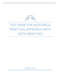 TEST BANK FOR AUDITING,A PRACTICAL APPROACH WITH DATA ANALYTICS 2024  REVISED UPDATE 