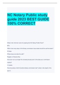 NC Notary Public study  guide 2023 BEST GUIDE  100% CORRECT