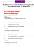 Test Bank For Gould's Pathophysiology For TheHealth Professions, 5e 5th Edition
