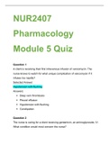 NUR2407 Pharmacology Module 5 Quiz