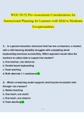 WGU D152 Pre-Assessment Considerations for Instructional Planning for Learners with Mild to Moderate Exceptionalities