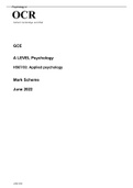 OCR A Level Psychology H567/03 JUNE 2022 FINAL MARK SCHEME>Applied psychology