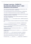 Portage Learning - CHEM 210 Biochemistry Module Exam 1 2023 Questions and Answers
