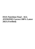 ISSA Nutrition Final - ALL ANSWERS Correct 100% Latest 2023 (Verified)