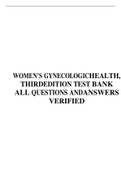 WOMEN’S GYNECOLOGICHEALTH, THIRDEDITION TEST BANK ALL QUESTIONS ANDANSWERS VERIFIED