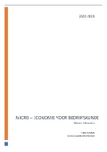 Samenvatting Micro economie voor bedrijfskunde (16/20 eerste zit)
