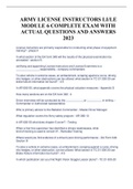 ARMY LICENSE INSTRUCTORS LI/LE MODULE 6 COMPLETE EXAM WITH ACTUAL QUESTIONS AND ANSWERS  2023