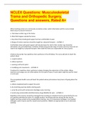 NCLEX Questions: Musculoskeletal Trama and Orthopedic Surgery, Questions and answers, Rated A+