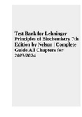 Test Bank for Lehninger Principles of Biochemistry 7th Edition by David L. Nelson, Complete Guide All Chapters 2023.