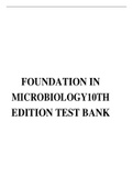 TEST BANK FOR FOUNDATION IN MICROBIOLOGY10TH EDITION