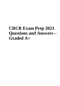 CRCR Exam Prep 2023 Questions and Answers | Graded 100%.