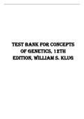 Test Bank for Concepts of Genetics, 12th Edition, William S. Klug