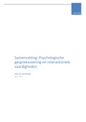 Samenvatting  Psychologische Gespreksvoering En Interactionele Vaardigheden (2023)