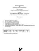 Tentamen Quantitative Business Analysis 2009
