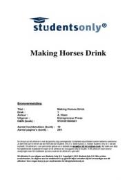 Samenvatting Making Horses Drink