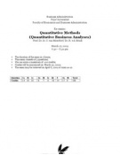 RE-Exam Quantative Business Analysis QBA incl. Answers